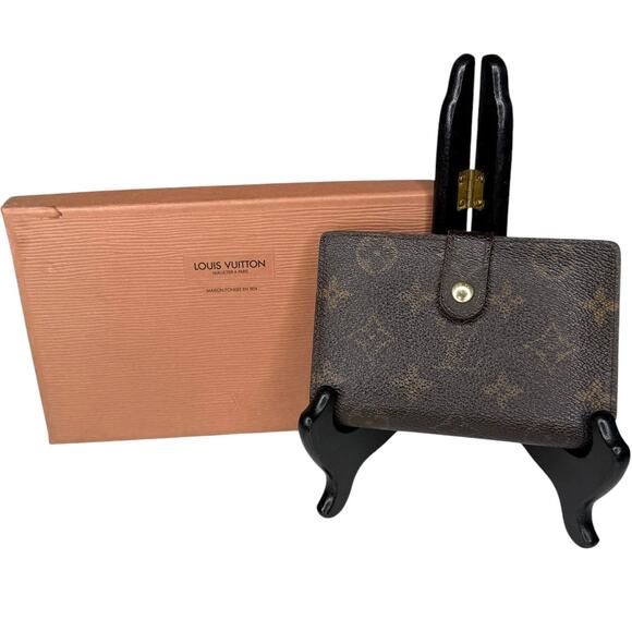 Louis Vuitton Monogram Kisslock Wallet And LV Box Authentic Vintage - Picture 1 of 16